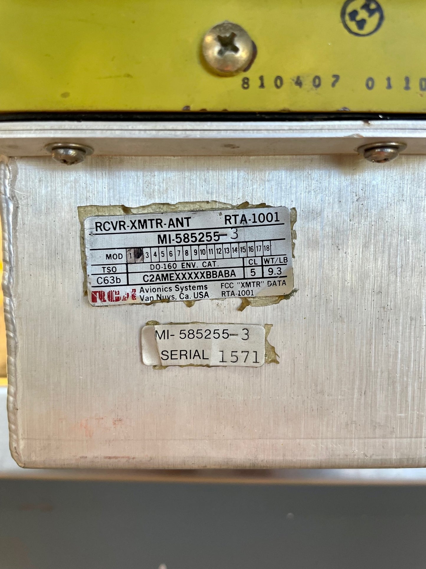 MI-585255-3 - RTA-1001 Radar Antenna